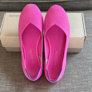 Rothy's “The Flat” in Dragon Fruit Pink size 8